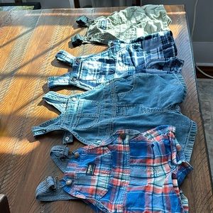 4 pairs of overall shorts